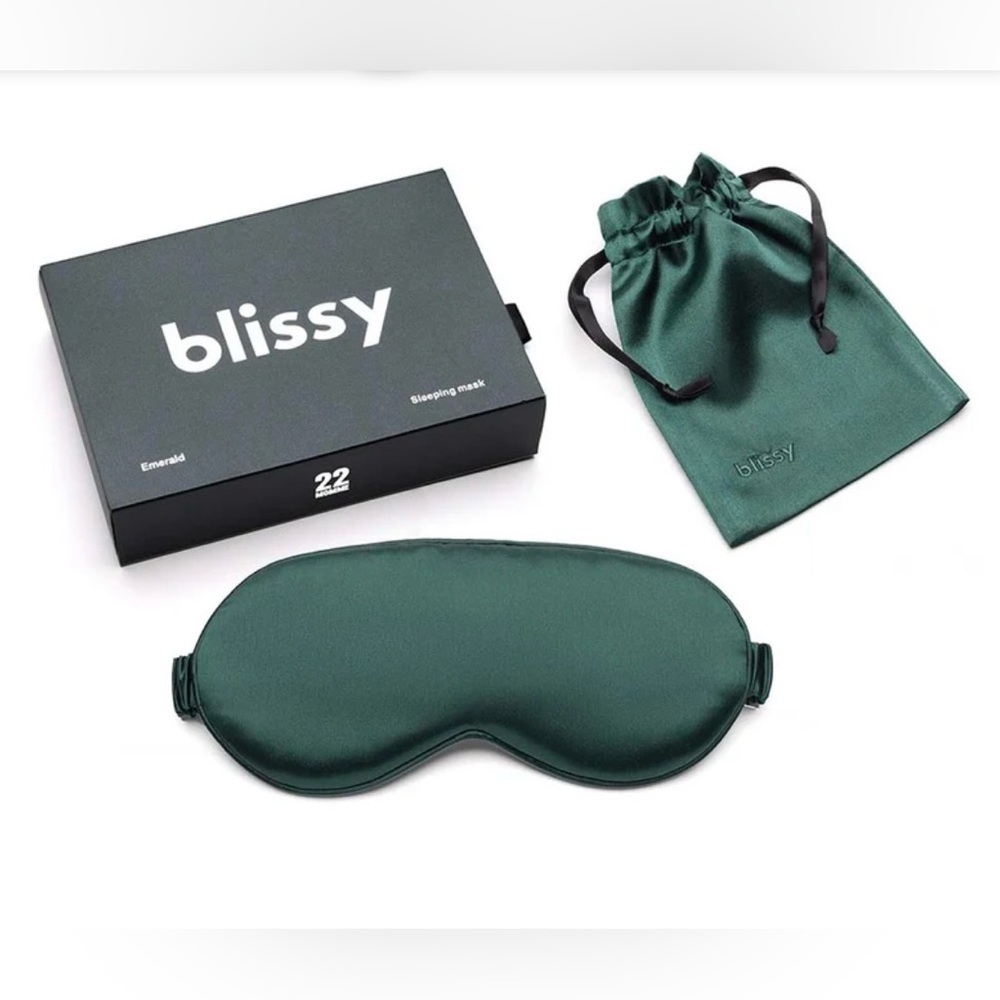 Blissy Sleeping Eye Mask - Emerald Mulberry Silk BNIB